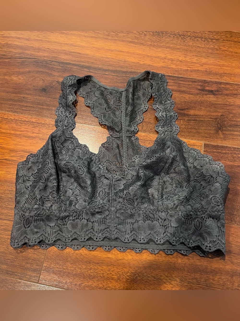 Felina Women’s Small Lace Racerback Bralette Gray Lingerie